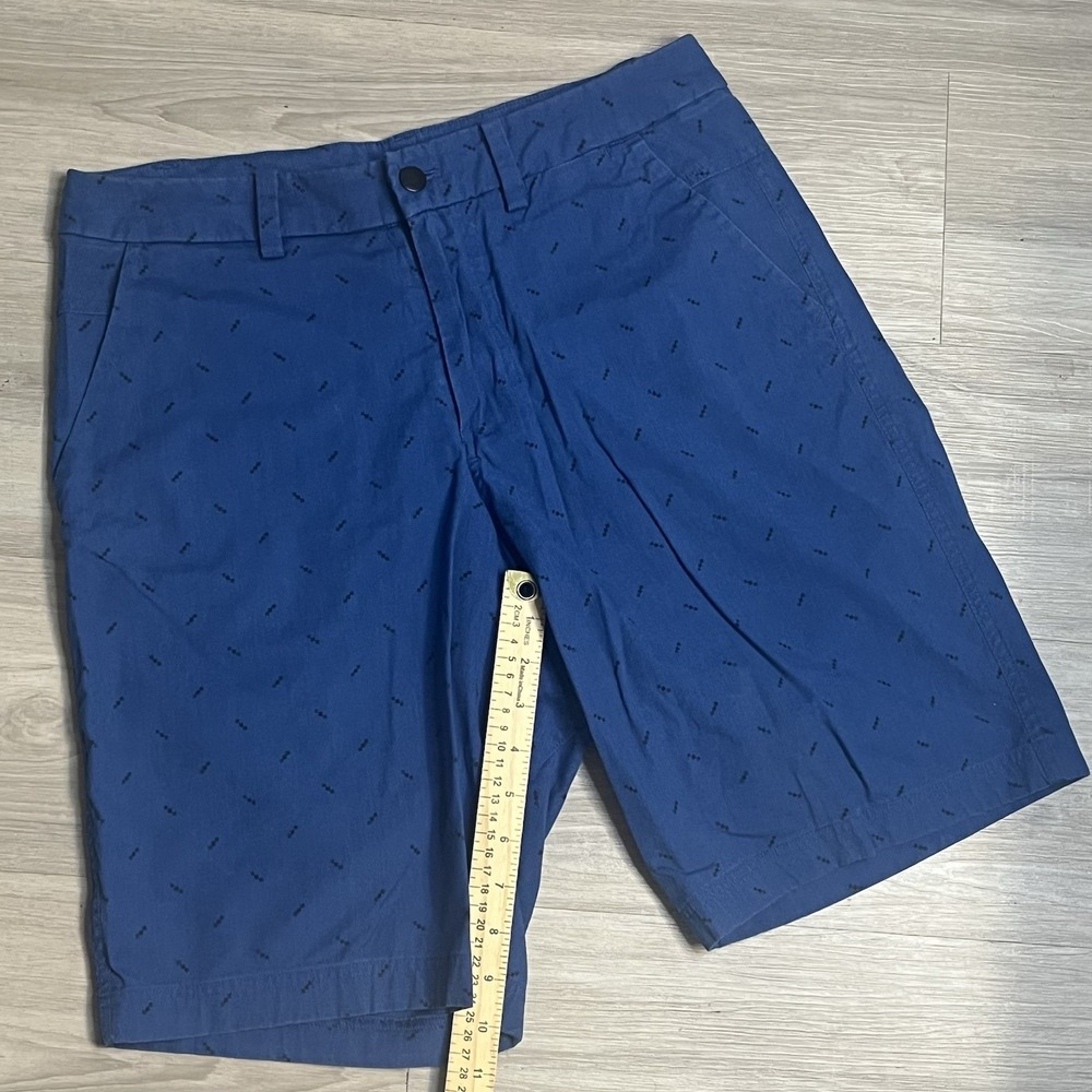 Lululemon Athletic 32 Blue Flat Front Chino Shorts Men's Large Pockets Golf - Picture 5 of 6